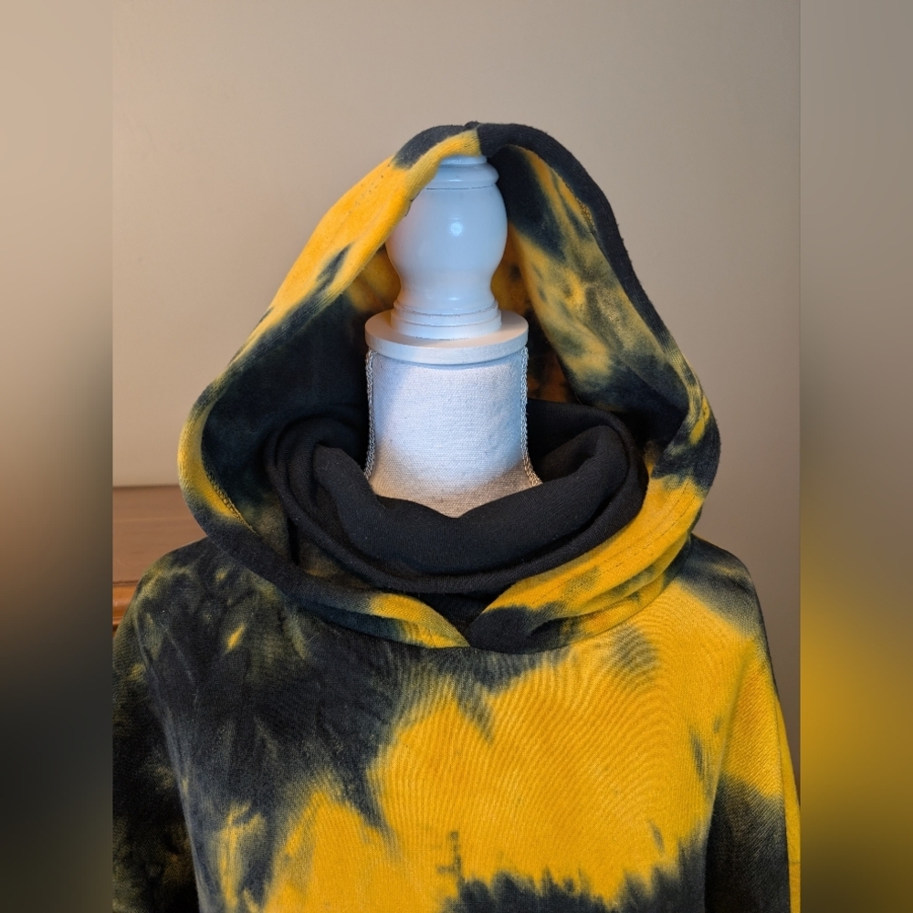 GREEN BAY PACKER Tie Dye Fire  Facemask Hoodie Sweatshirt SZ 1X - Picture 3 of 15